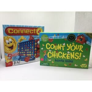 Kids Board Games Lot of 2 Connect four and Count your Chickens